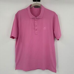 G/FORE Mens Skull &‎ Tees Performance Golf Polo Shirt Pink Size Large